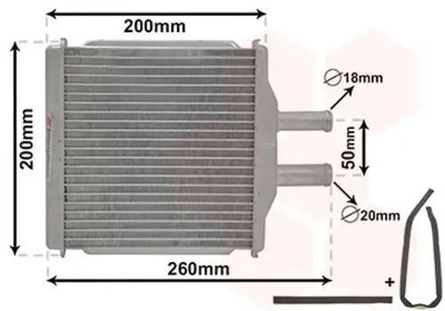 Heater core brazed cooling - heater,
